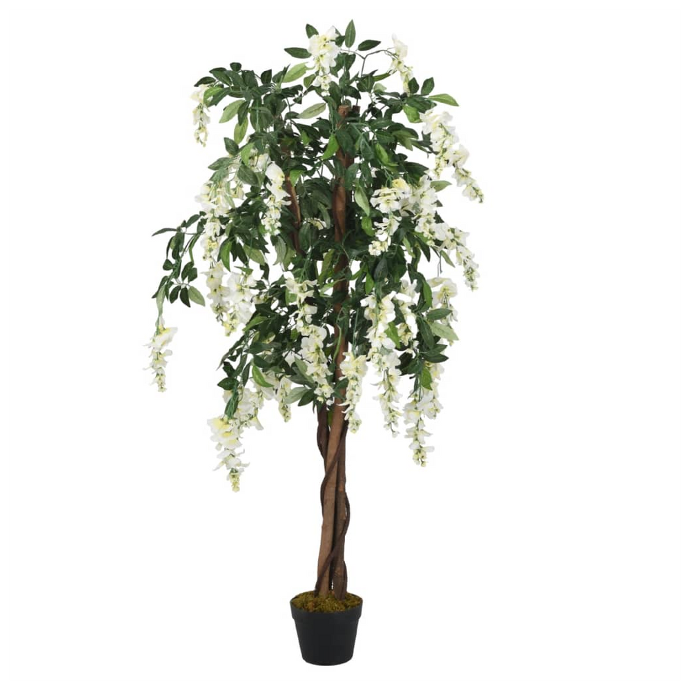 vidaXL Artificial Wisteria Tree 840 Leaves 120 cm Green and White - anydaydirect