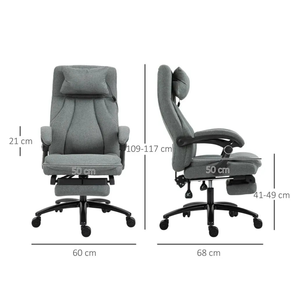 Massage Office Chair with 2-Point Vibration Pillow USB Power 360� Swivel Wheels - anydaydirect