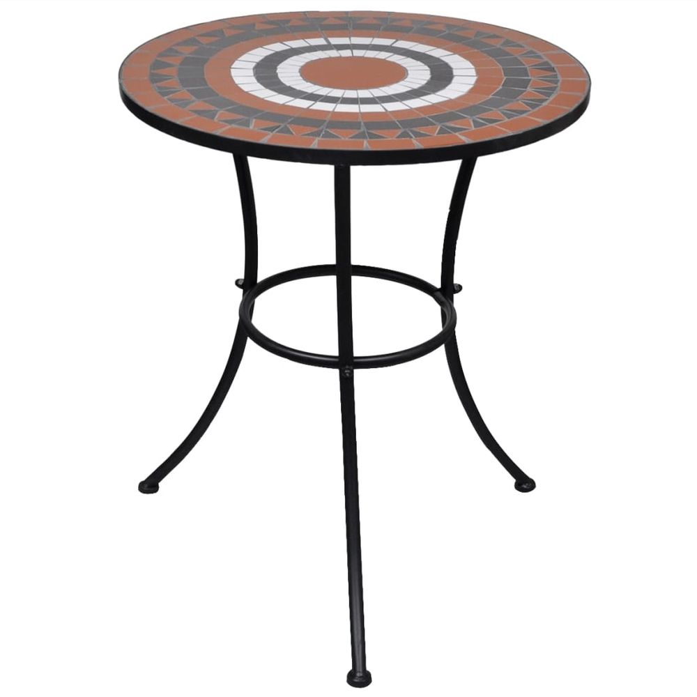 Bistro Table Terracotta and White 60 cm Mosaic - anydaydirect