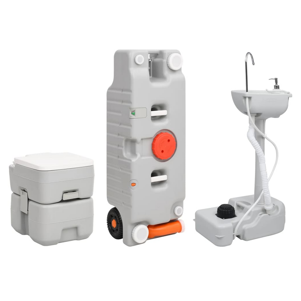 Portable Camping Toilet and Handwash Stand Set with Water Tank - anydaydirect