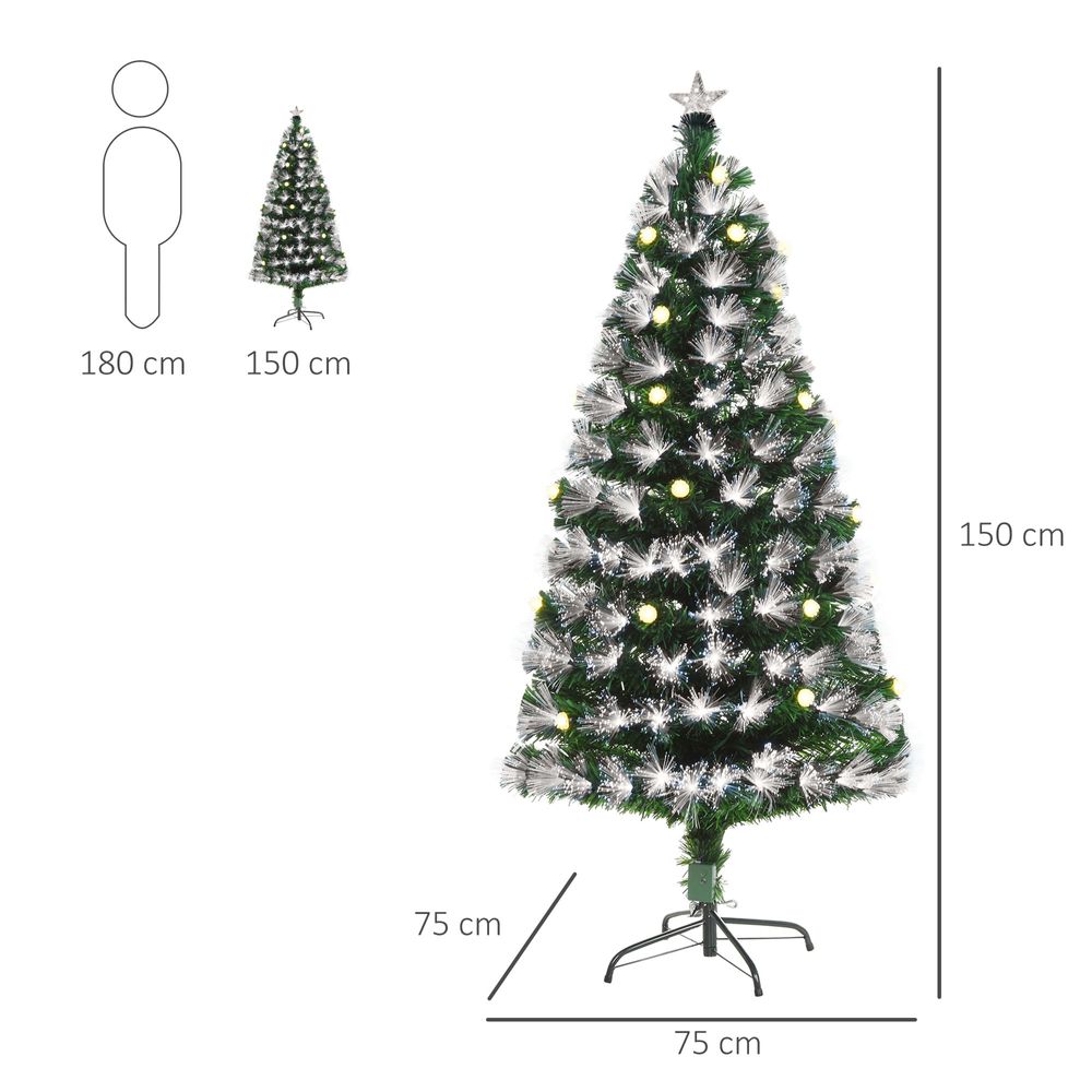 5ft White Light Christmas Tree 90 LEDs Star Topper Tri-Base Pre-Lit Home - anydaydirect