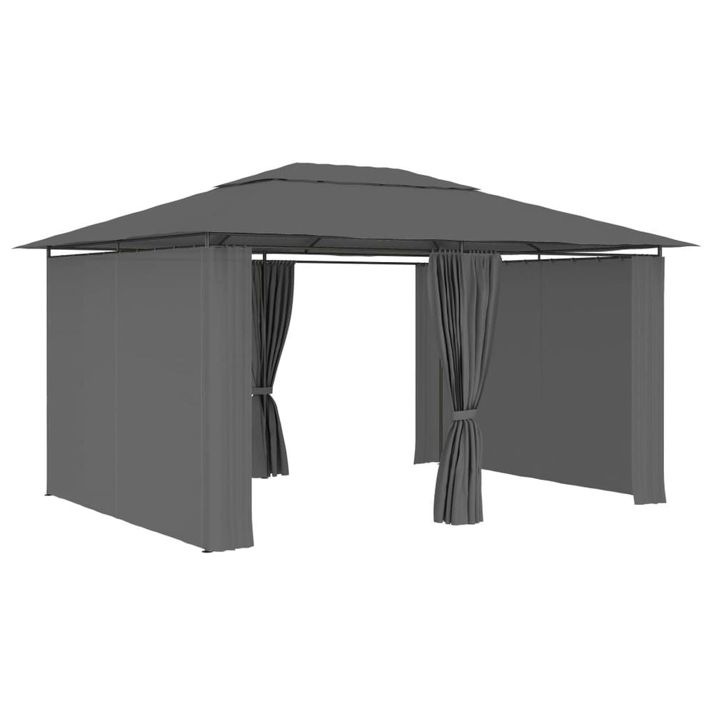 Garden Marquee with Curtains 4x3 m Anthracite - anydaydirect