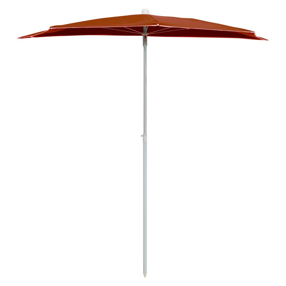 vidaXL Garden Half Parasol with Pole 180x90 cm Terracotta - anydaydirect