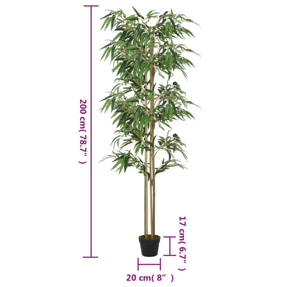 vidaXL Artificial Bamboo Tree 1520 Leaves 200 cm Green - anydaydirect