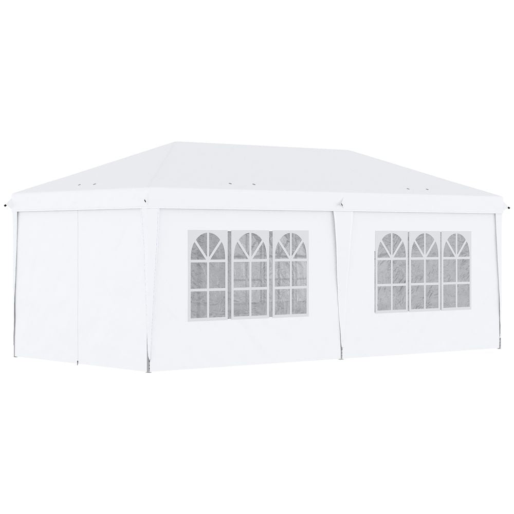 Outsunny 3 x 6m Pop Up Gazebo Height Adjustable Party Tent w/ Storage Bag Black - anydaydirect