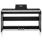 Glarry GDP-104 88 Keys Full Weighted Keyboards Digital Piano with Furniture Stand, Power Adapter, Triple Pedals, Headphone, for All Experience Levels Black - anydaydirect