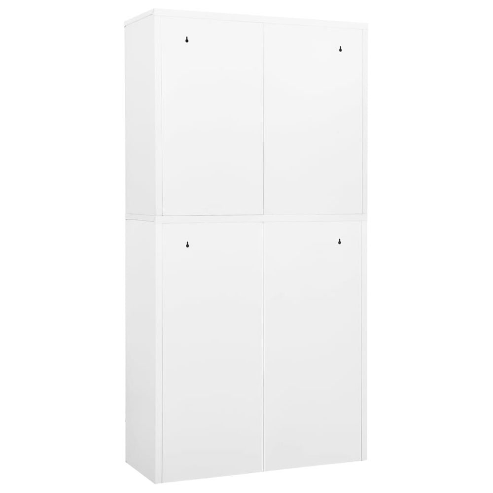 Office Cabinet White 90x40x180 cm Steel - anydaydirect