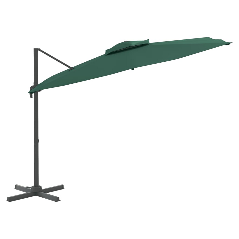 Double Top Cantilever Umbrella Green 400x300 cm - anydaydirect