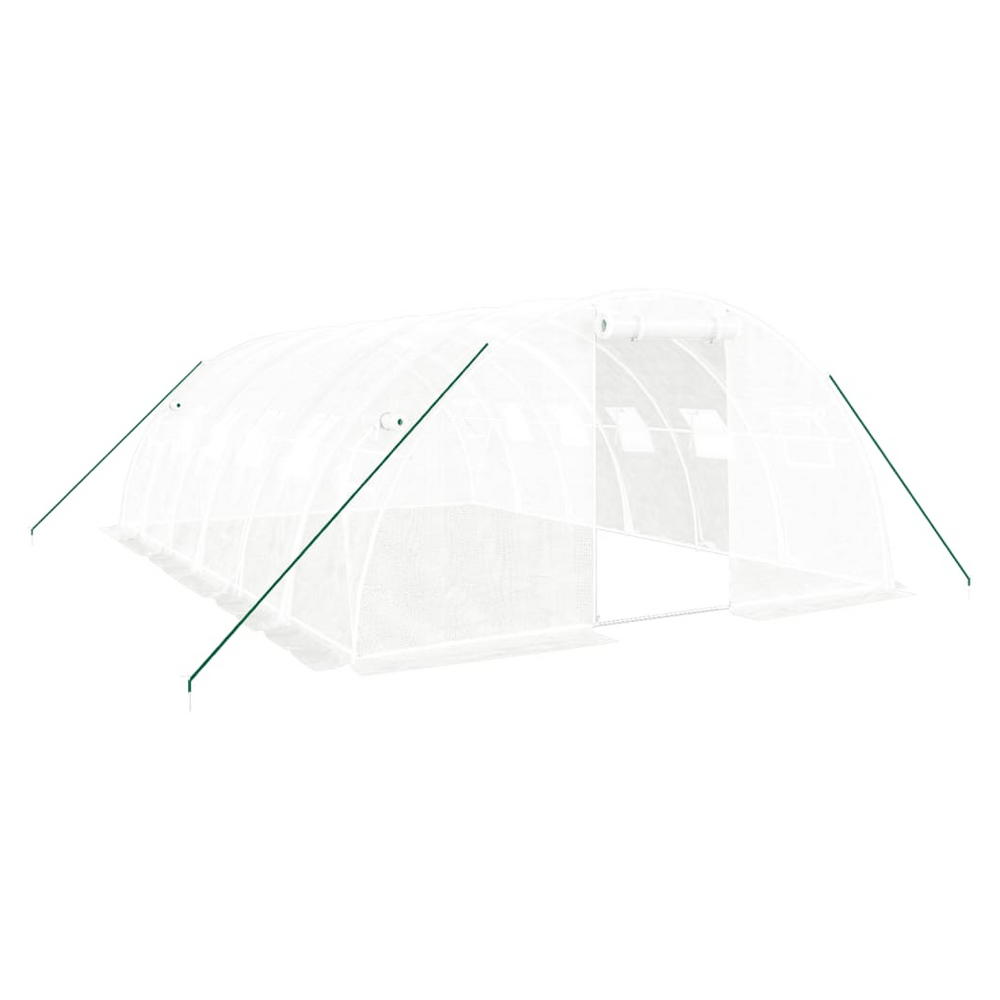 vidaXL Greenhouse with Steel Frame White 24 m² 6x4x2 m - anydaydirect