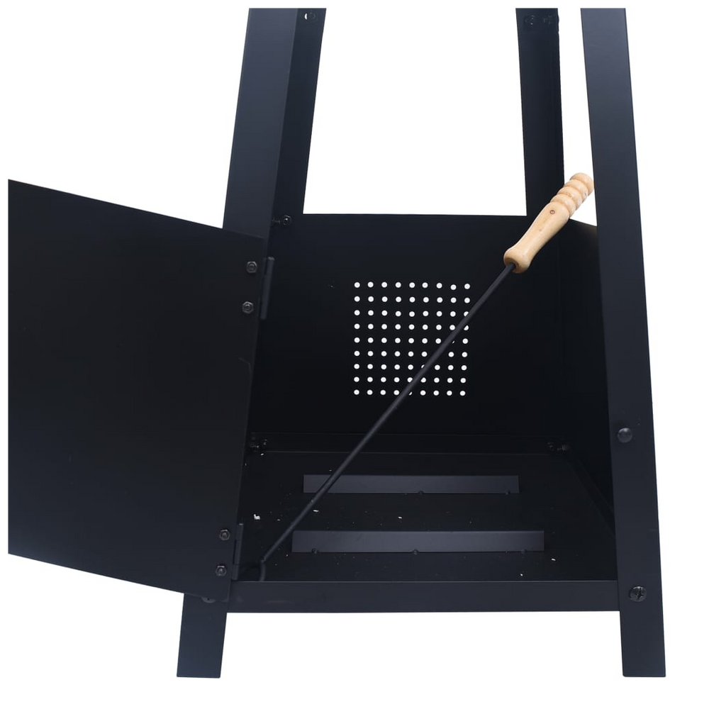 Fire Pit Black 35x35x99 cm Steel - anydaydirect