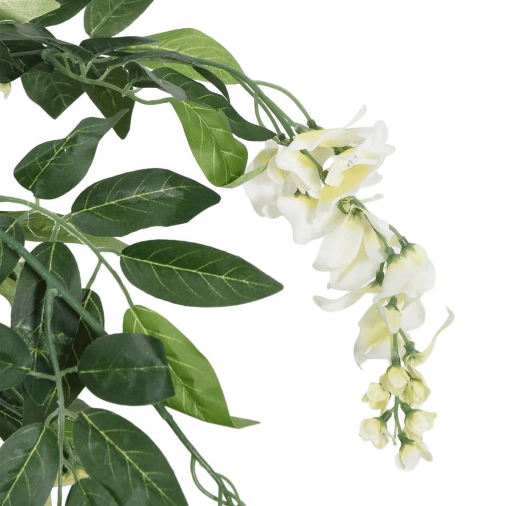 vidaXL Artificial Wisteria Tree 1260 Leaves 180 cm Green and White - anydaydirect