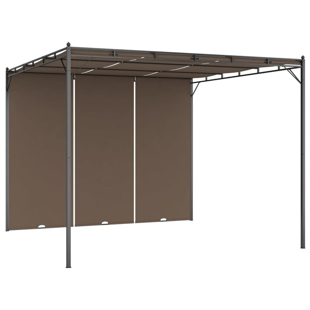 Garden Gazebo with Side Curtain 3x3x2.25 m Taupe - anydaydirect