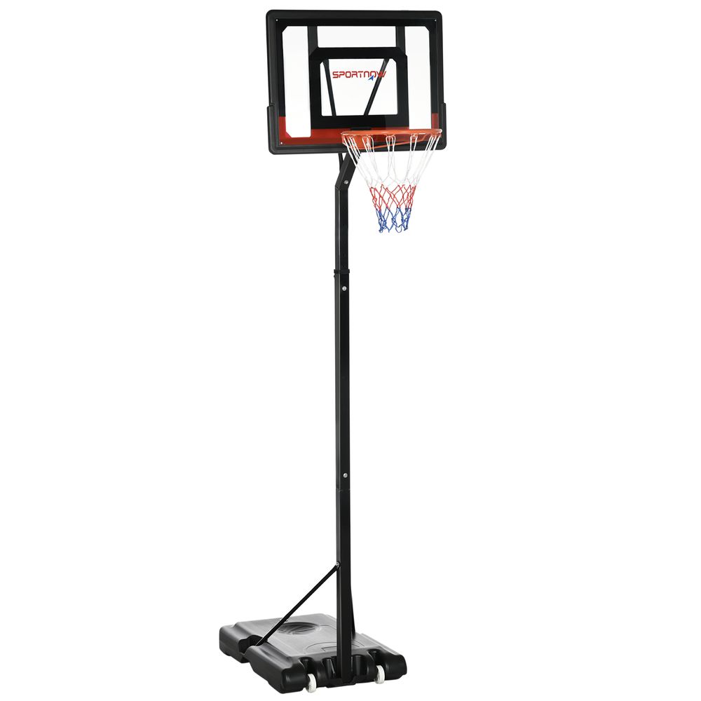 2.1-2.6m Basketball Hoop and Stand with Weighted Base, Portable on Wheels - anydaydirect