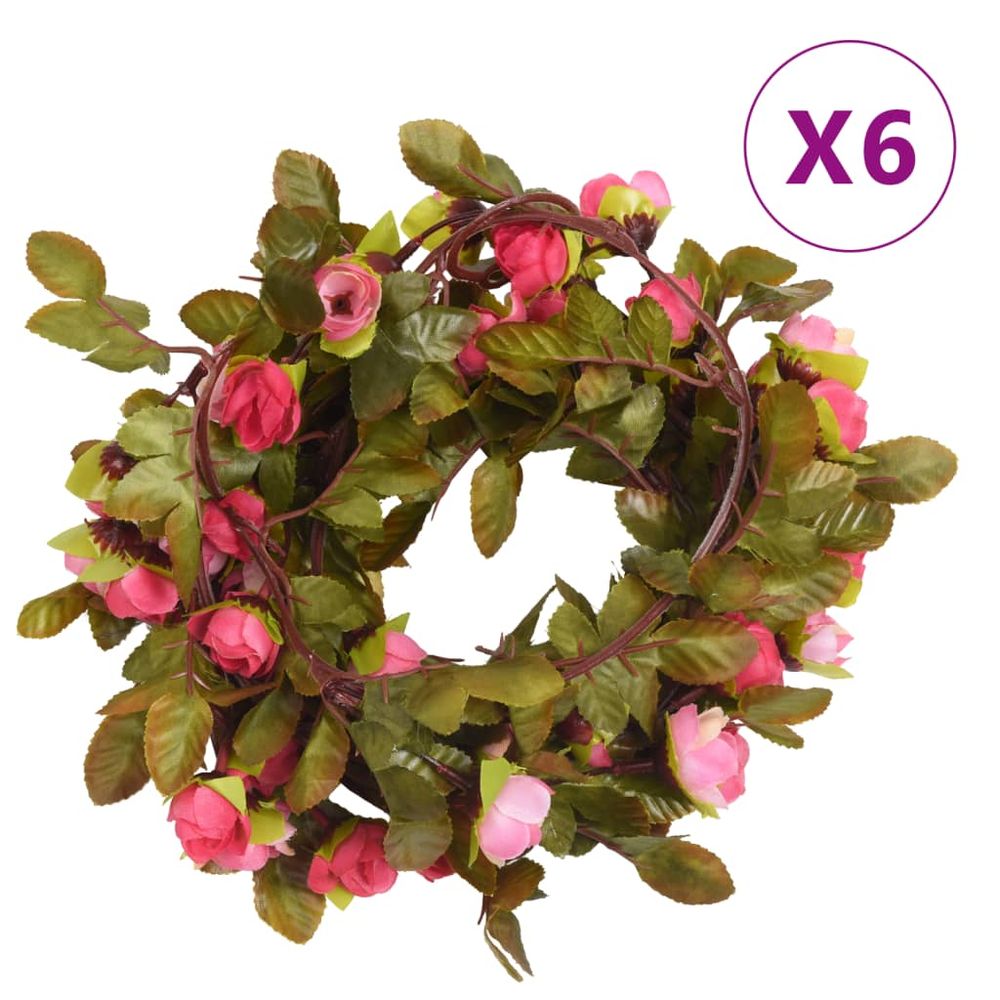 vidaXL Artificial Flower Garlands 6 pcs Rose 215 cm - anydaydirect
