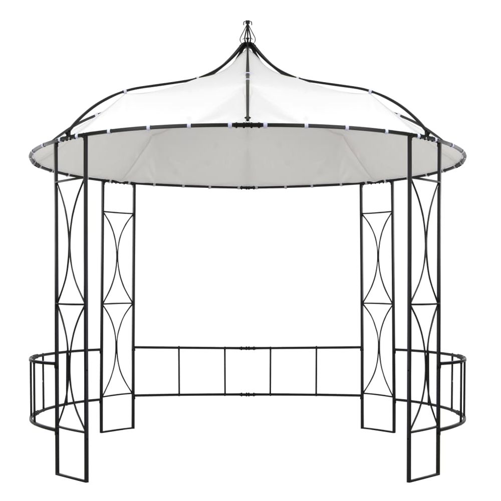 Gazebo 300x290 cm White, Anthracite & Taupe Round - anydaydirect