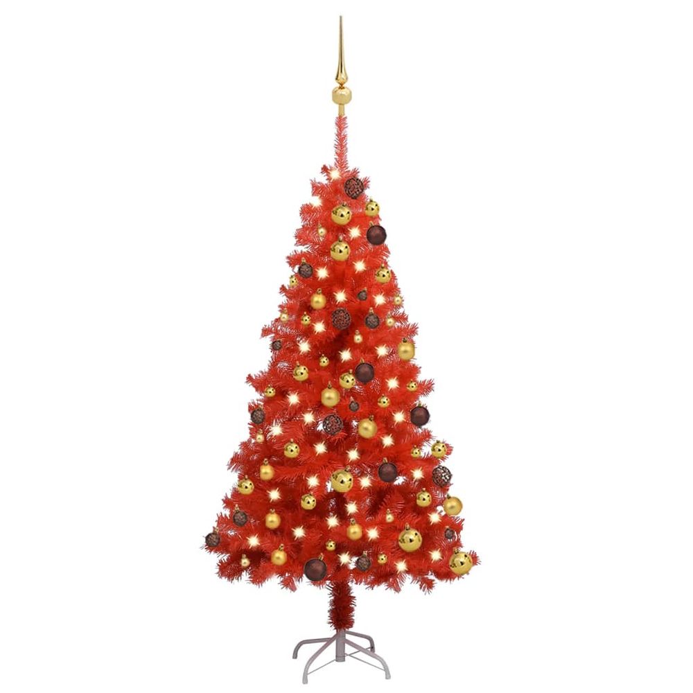 Artificial Christmas Tree with LEDs&Ball Set 120 cm  to 240cm PVC - anydaydirect