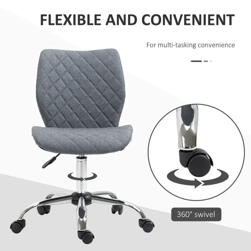 Ergonomic Mid Back Office Chair 360 Swivel Height Adjustable Home Office Grey - anydaydirect