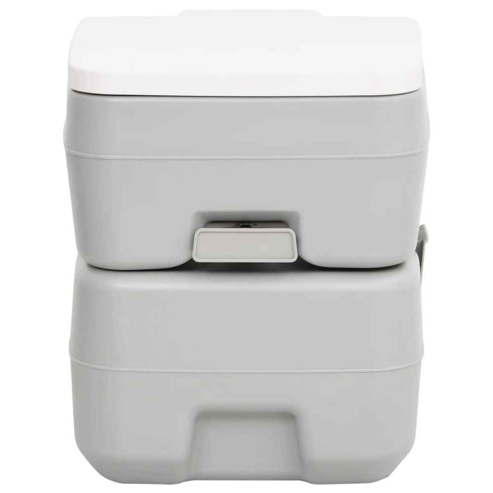 Portable Camping Toilet Grey and White 20+10 L HDPE - anydaydirect