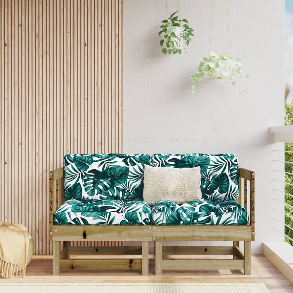 vidaXL Corner Sofas with Cushions 2 pcs Impregnated Wood Pine - anydaydirect
