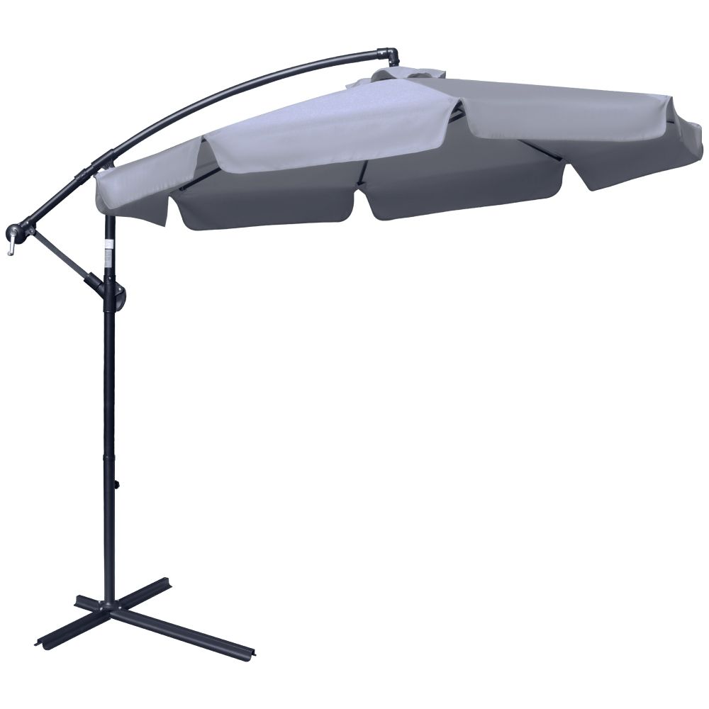 2.7mBanana Parasol Cantilever Umbrella with CrankDark Grey - anydaydirect