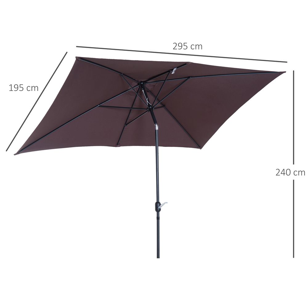 Patio Umbrella Parasol Rectangular Garden Canopy Outdoor Sun Shade Shelter - anydaydirect