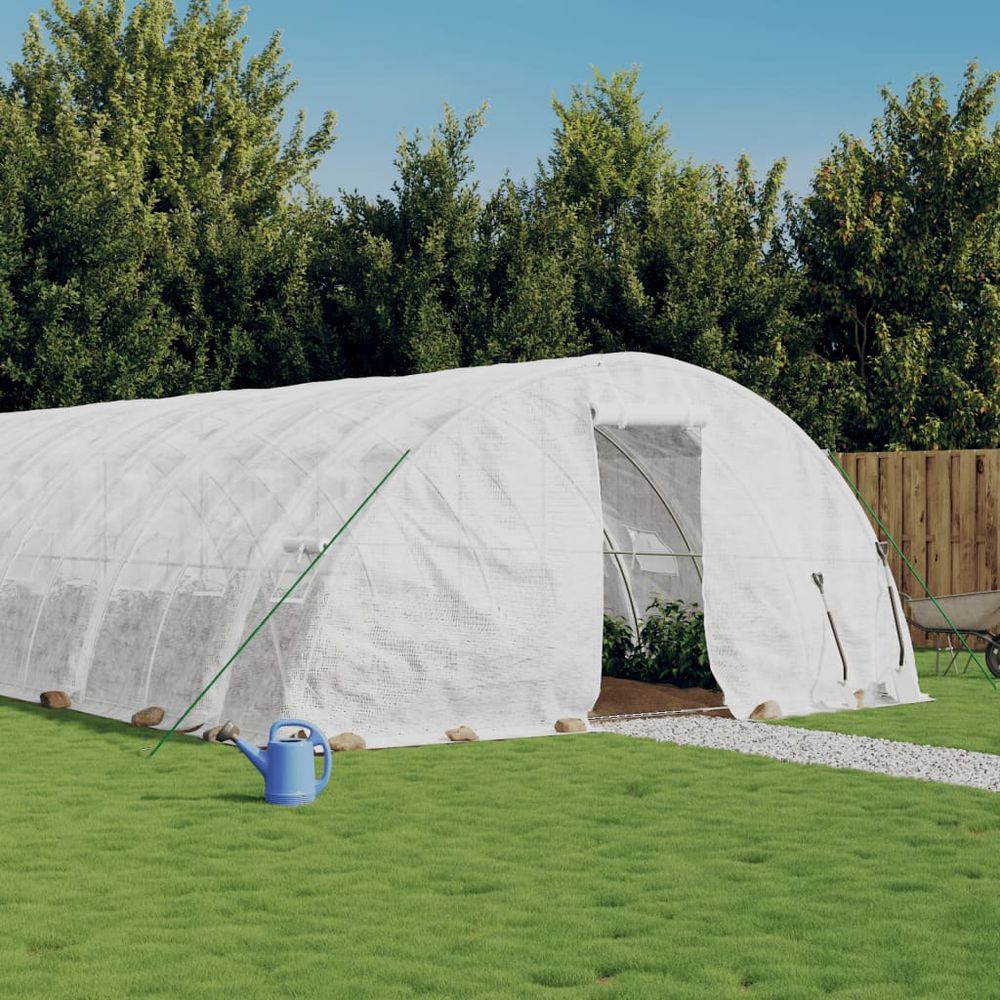 vidaXL Greenhouse with Steel Frame White 50 m² 10x5x2.3 m - anydaydirect