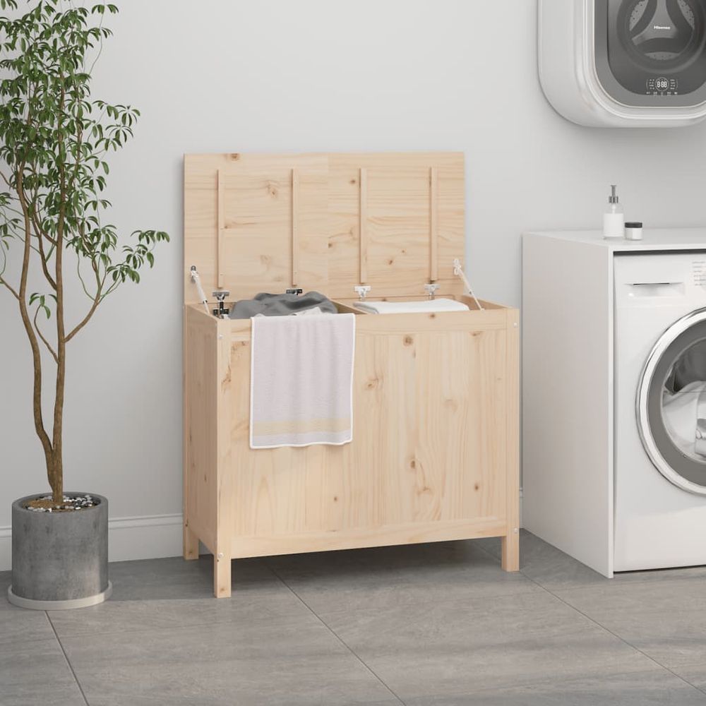 Laundry Box 88.5x44x76 cm Solid Wood Pine - anydaydirect