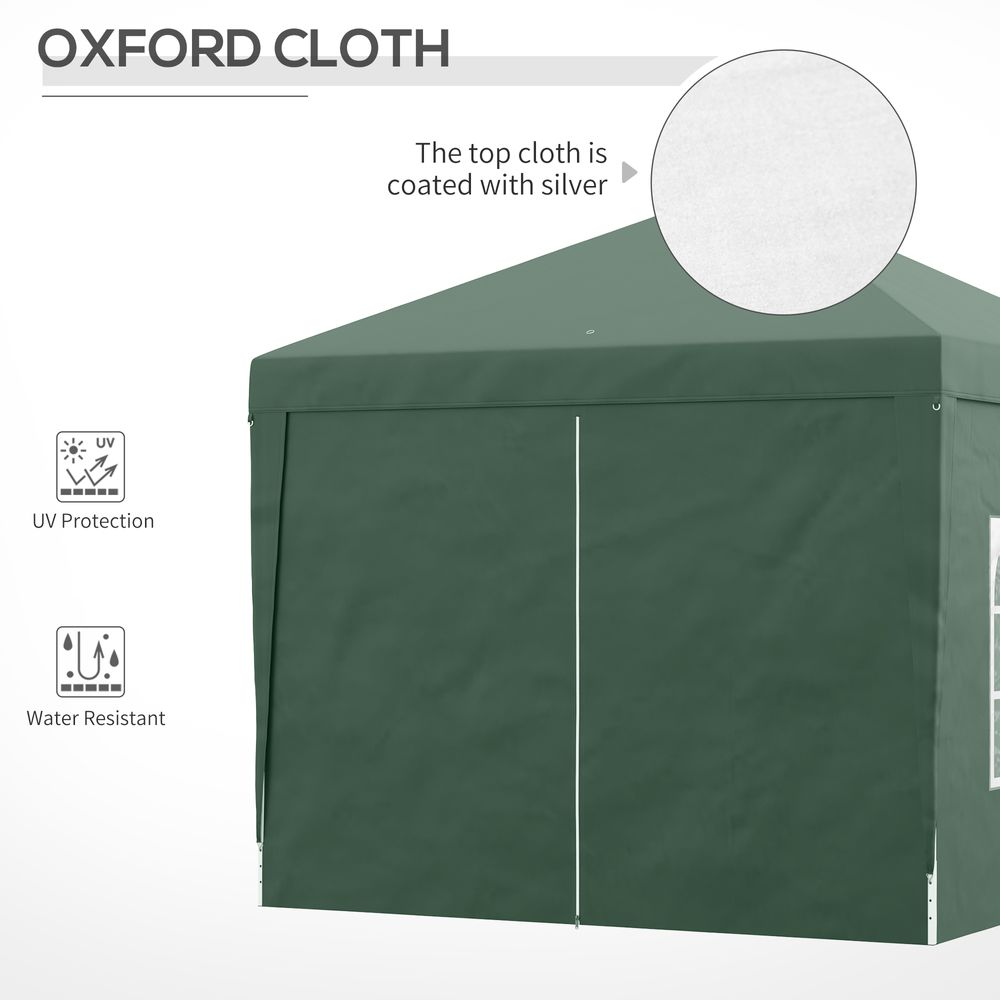 Outsunny 3mx3m Pop Up Gazebo Party Tent Canopy Marquee with Storage Bag Green - anydaydirect