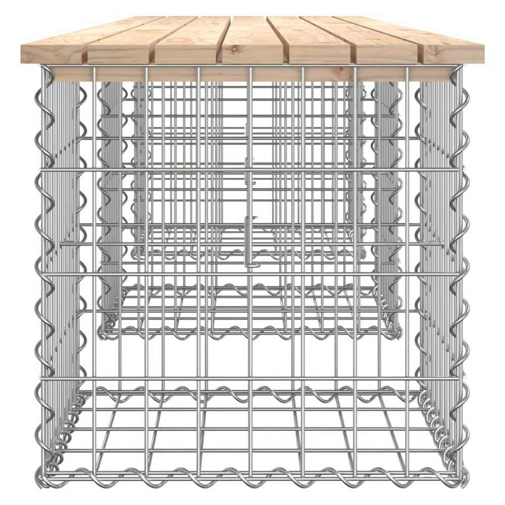 vidaXL Garden Bench Gabion Design 203x44x42 cm Solid Wood Pine - anydaydirect