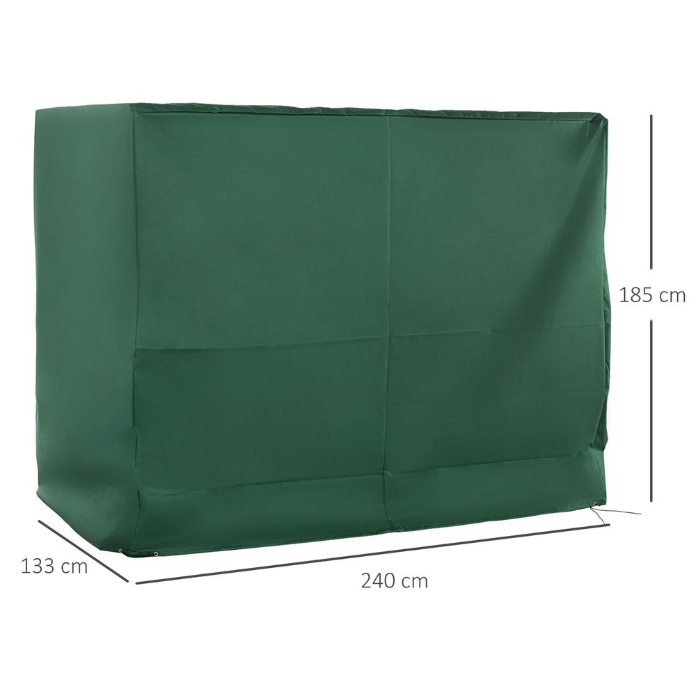 230x315cm 3-Seat Swing Chair Cover Water UV Resistant Oxford Fabric Rattan Green - anydaydirect
