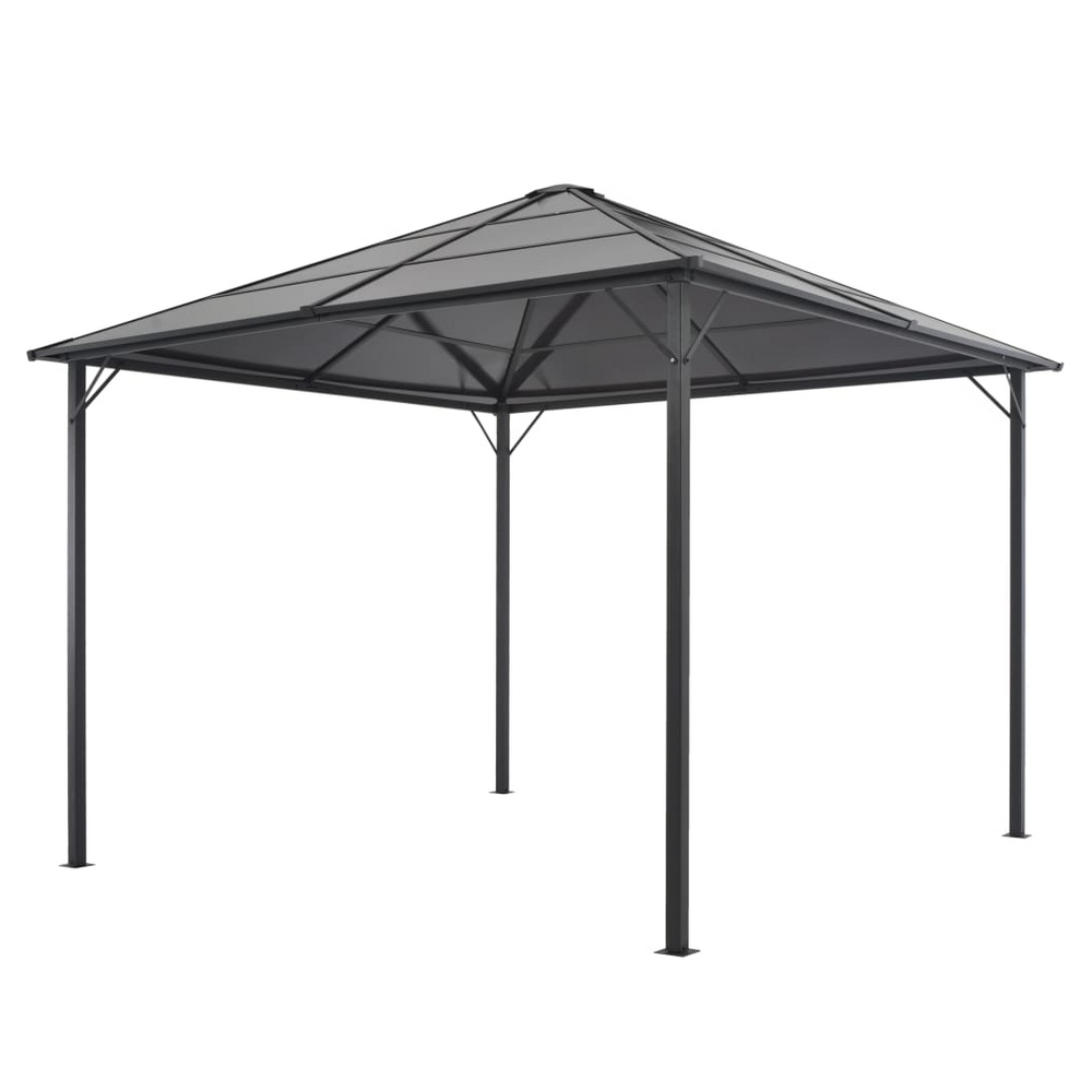 Gazebo with Roof Aluminium 3x3 m Black - anydaydirect