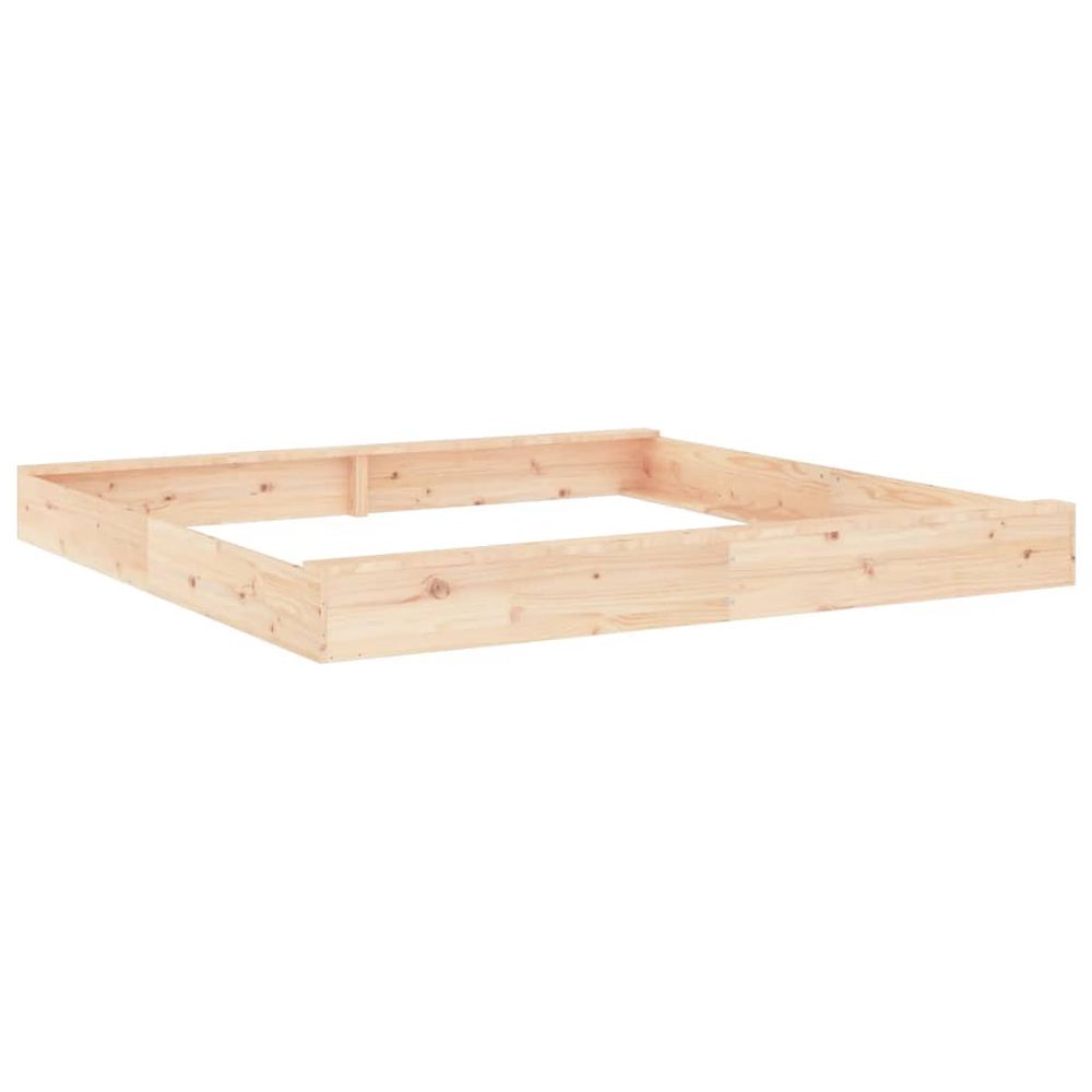 vidaXL Sandbox with Seats Square Solid Wood Pine - anydaydirect