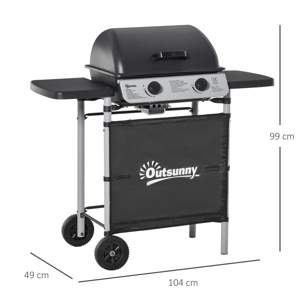 2 Burner Gas Barbecue Grill Propane Gas BBQ 5.6 kW - anydaydirect
