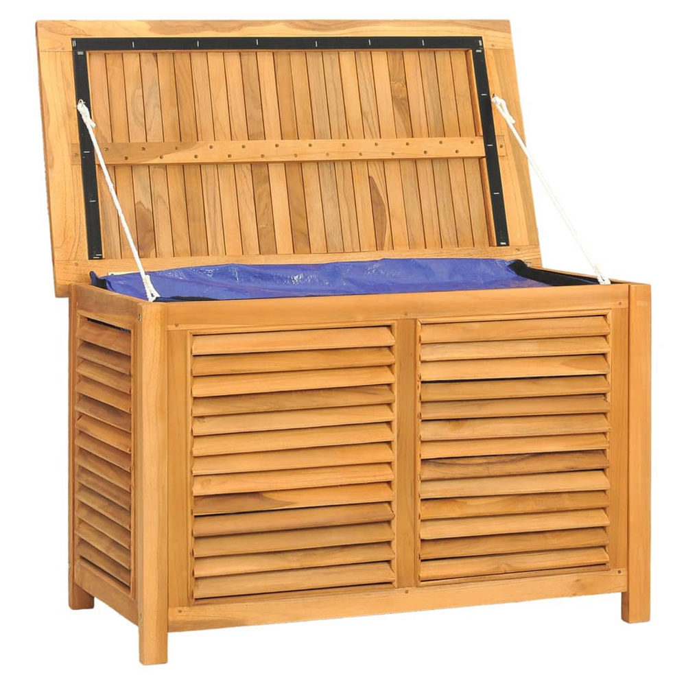 Garden Storage Box with Bag 90x50x58 cm Solid Wood Teak - anydaydirect