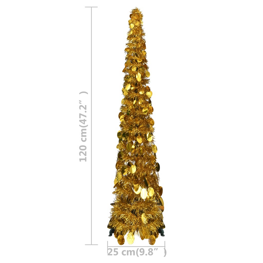 Pop-up Artificial Christmas Tree Gold 120 cm PET - anydaydirect