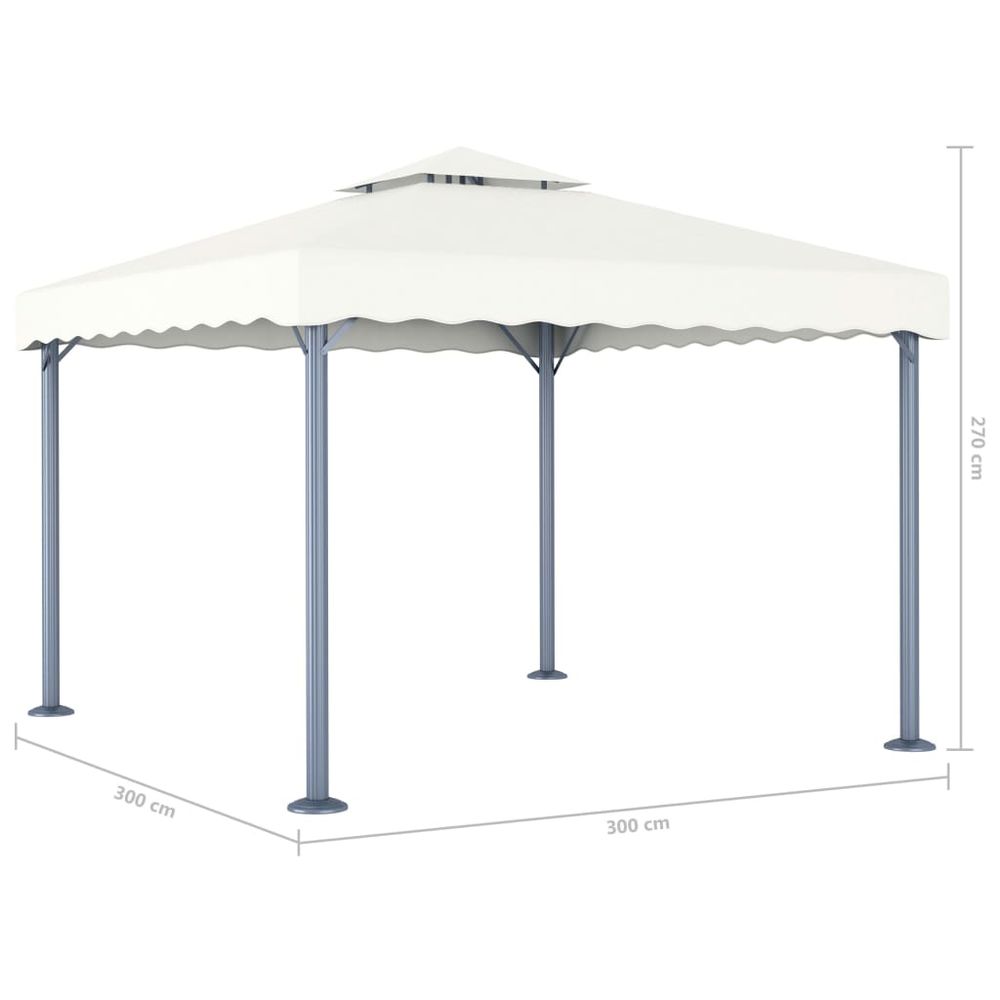 Gazebo 300x300 cm Cream Aluminium - anydaydirect