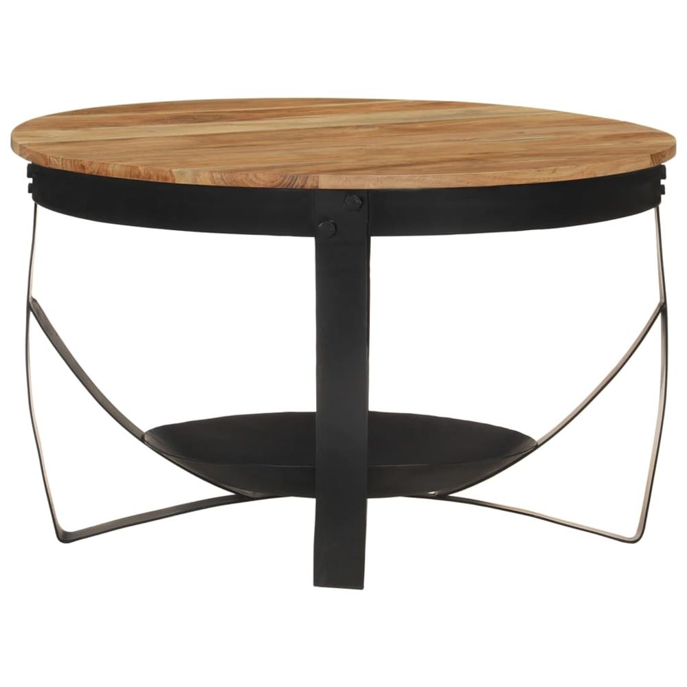 Coffee Table Ø 68x43 cm Solid Wood Acacia and Iron - anydaydirect