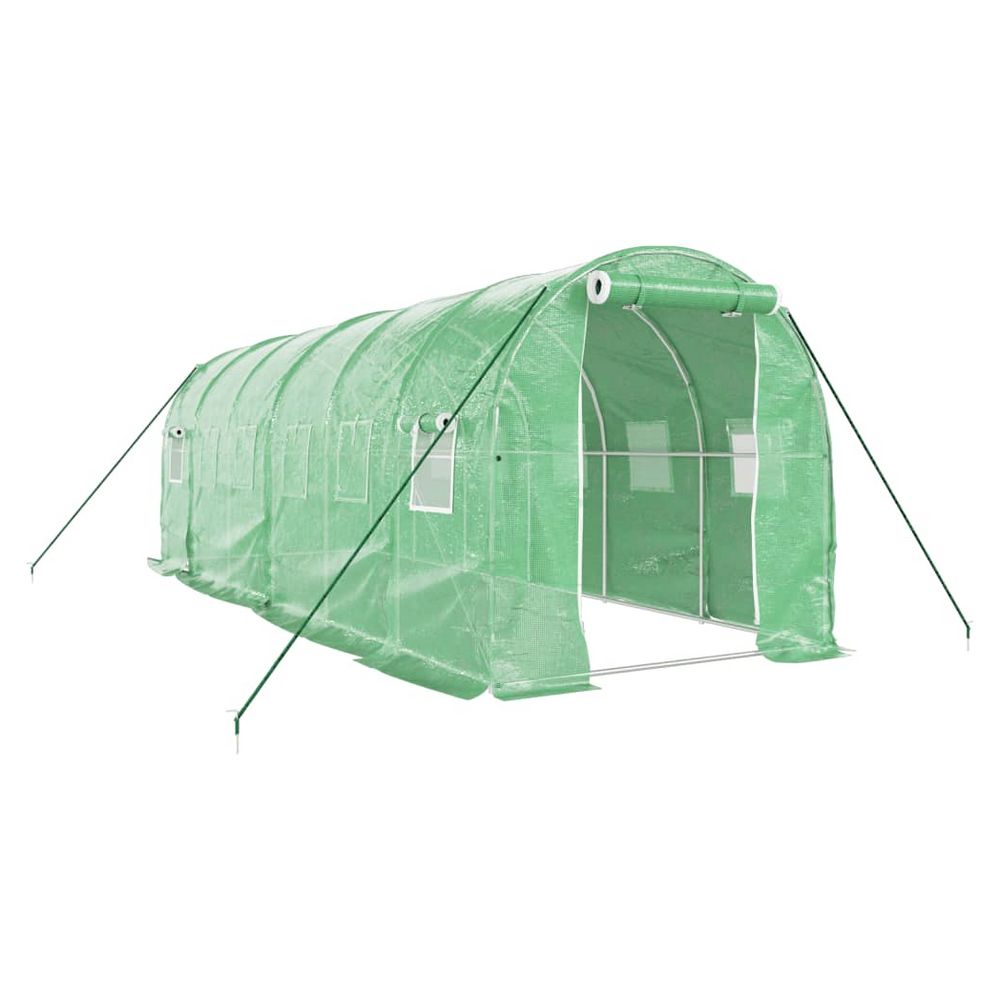 vidaXL Greenhouse with Steel Frame Green 12 m² 6x2x2 m - anydaydirect