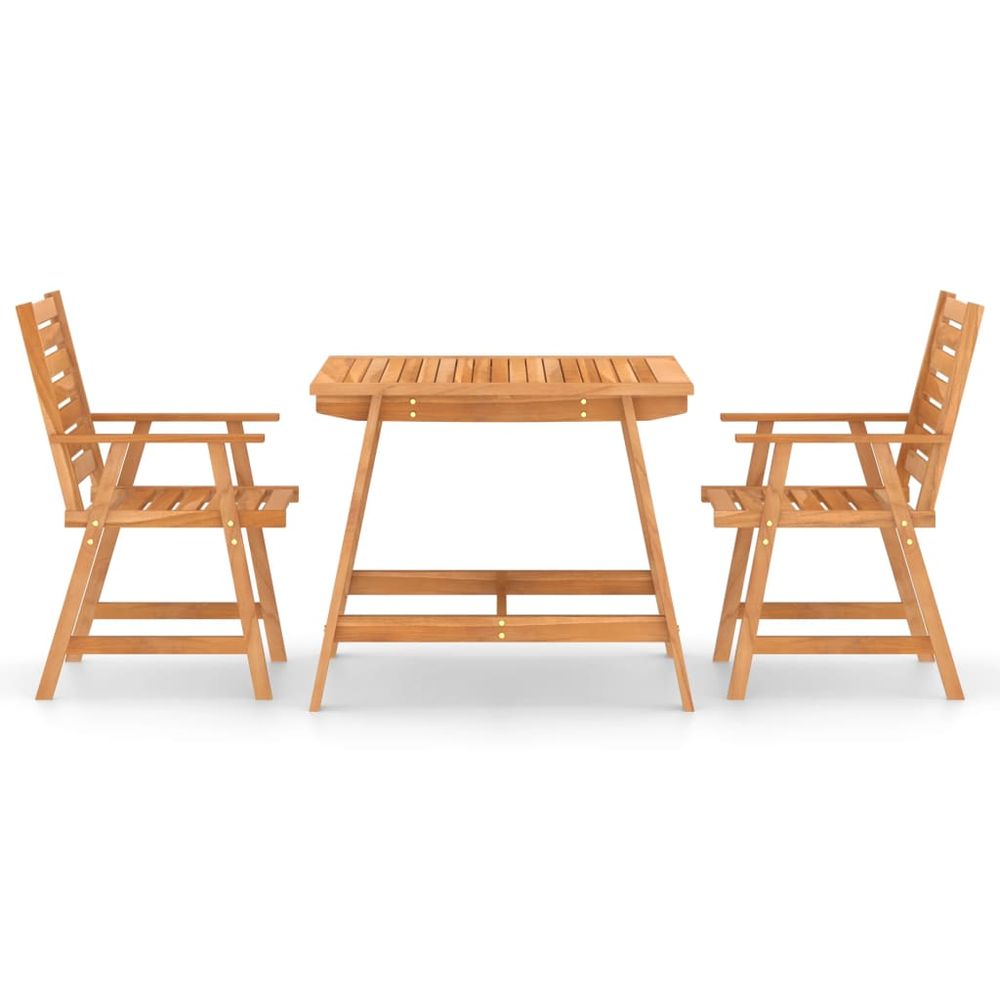 3 Piece Garden Dining Set Solid Acacia Wood - anydaydirect