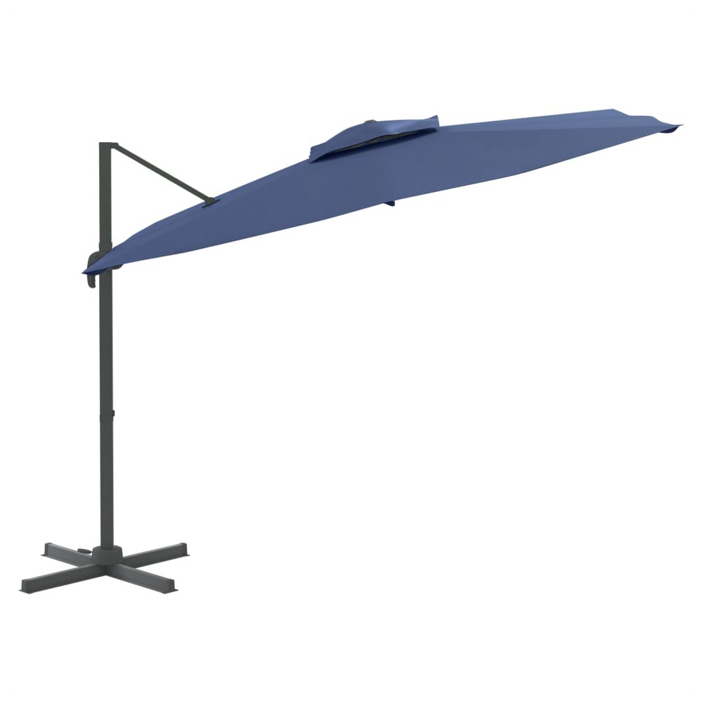 Double Top Cantilever Umbrella Azure Blue 400x300 cm - anydaydirect