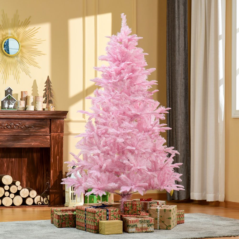 6FT Artificial Christmas Tree Holiday Xmas Automatic Open for Home Party Pink - anydaydirect