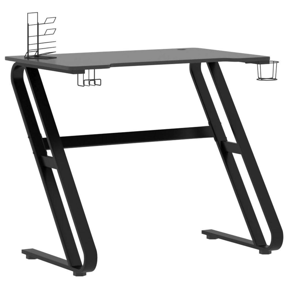 Gaming Desk with ZZ Shape Legs Black 90x60x75 cm - anydaydirect