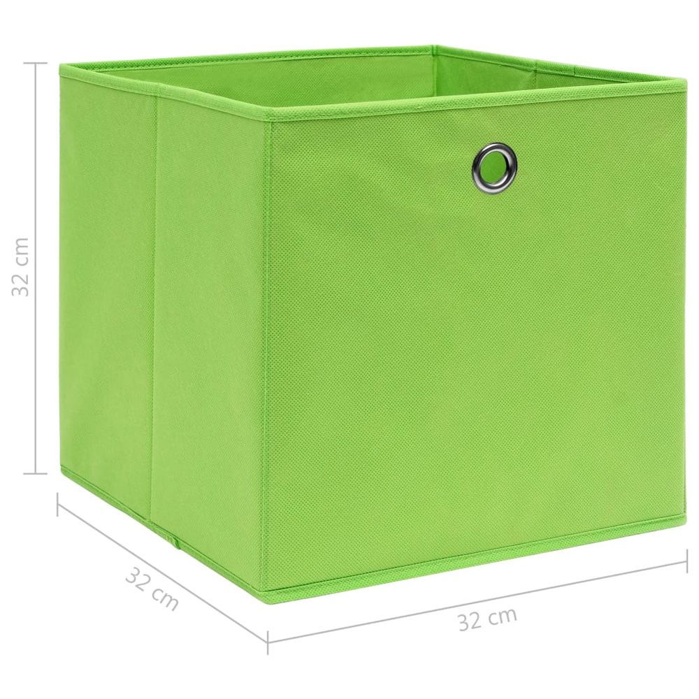 Storage Boxes 4 pcs Green 32x32x32 cm Fabric - anydaydirect