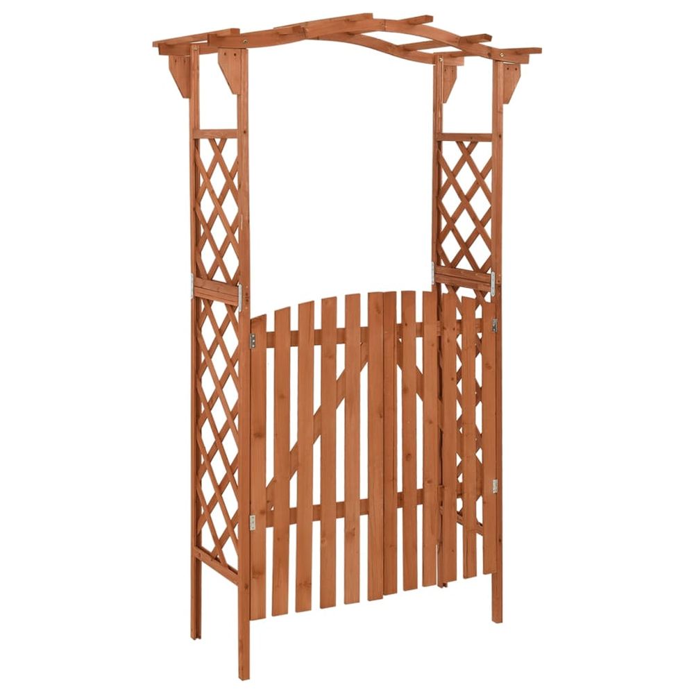 Pergola with Gate 116x40x204 cm Solid Firwood - anydaydirect