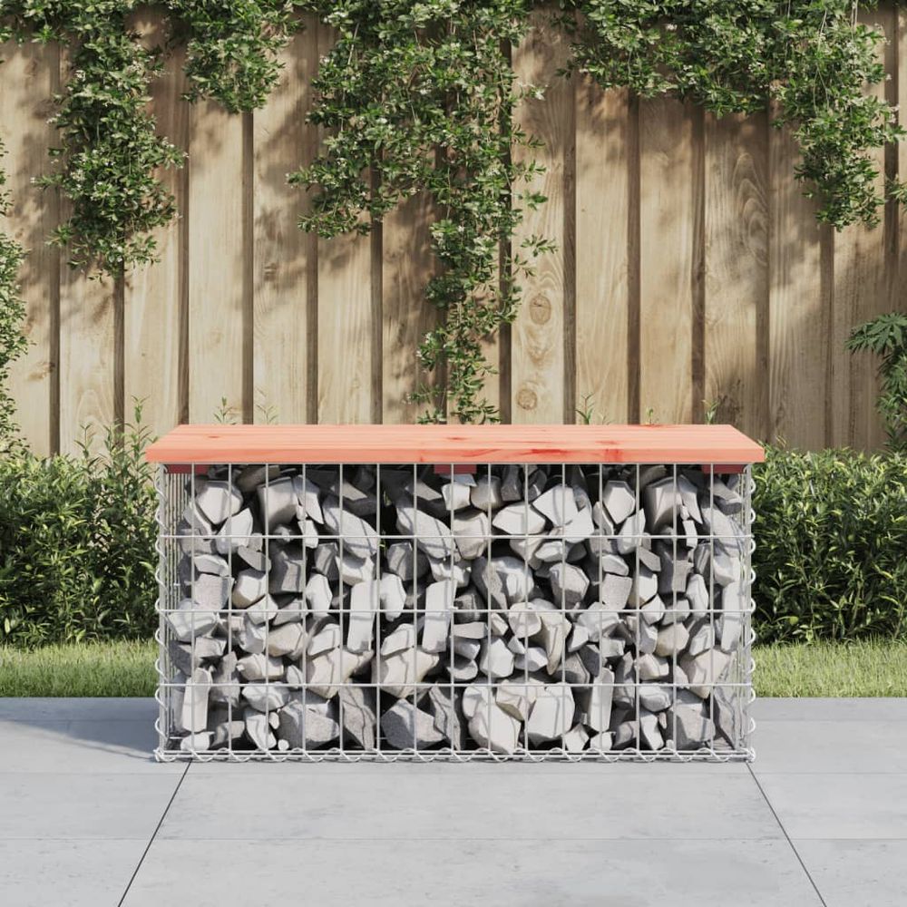 vidaXL Garden Bench Gabion Design 83x44x42 cm Solid Wood Douglas - anydaydirect