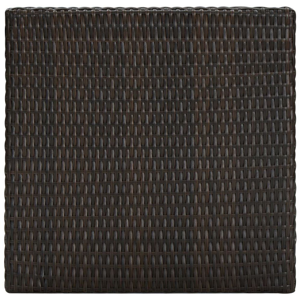 Garden Bar Table Brown 60.5x60.5x110.5 cm Poly Rattan - anydaydirect