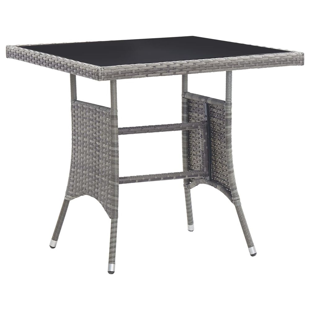 Garden Table Anthracite 80x80x74 cm Poly Rattan - anydaydirect