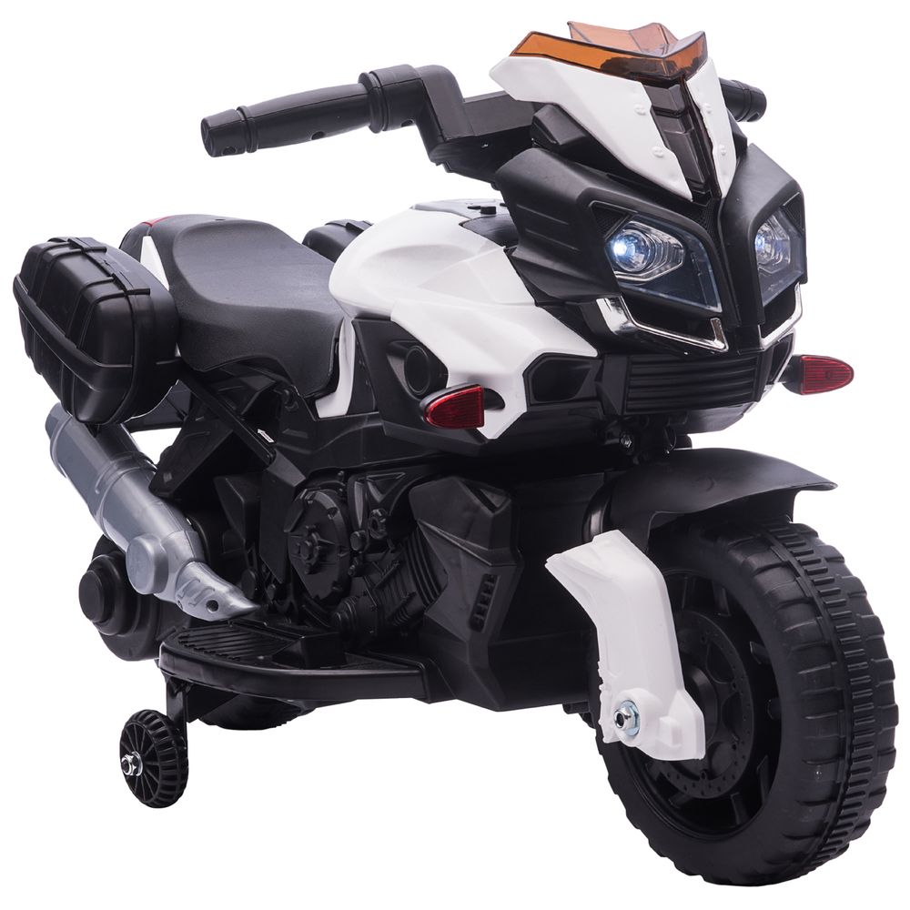 Kids 6V Electric Motorcycle Ride-On Toy Battery 18 - 48 months White - anydaydirect
