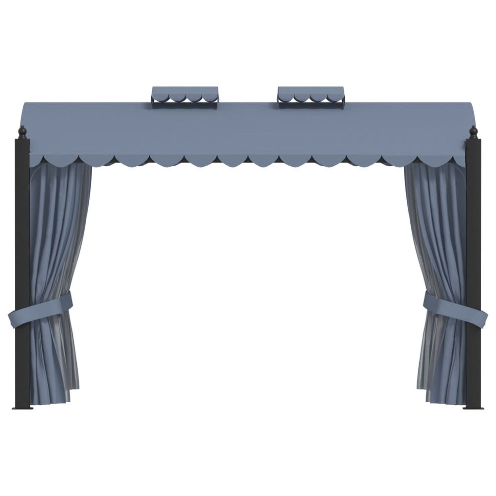 Gazebo with Curtains 3x4 m Anthracite Steel - anydaydirect