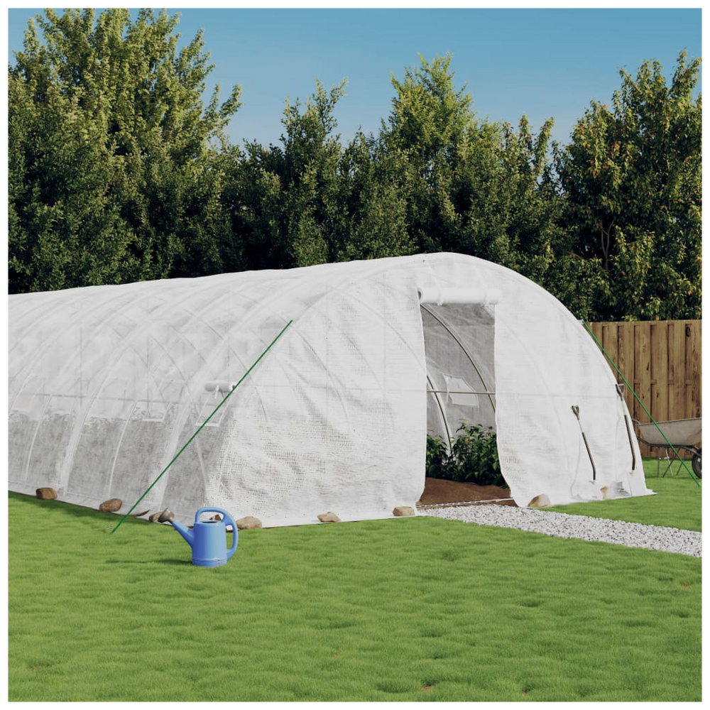 vidaXL Greenhouse with Steel Frame White 70 m² 14x5x2.3 m - anydaydirect